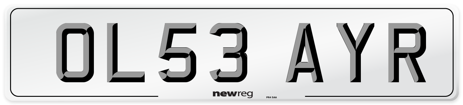 OL53 AYR Number Plate from New Reg